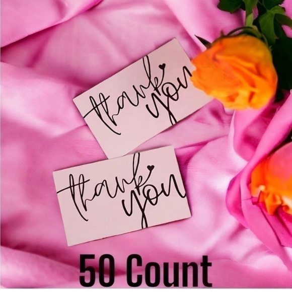 50 Thank you cards for your small business resellers Pink & Black Business Card - Picture 1 of 5